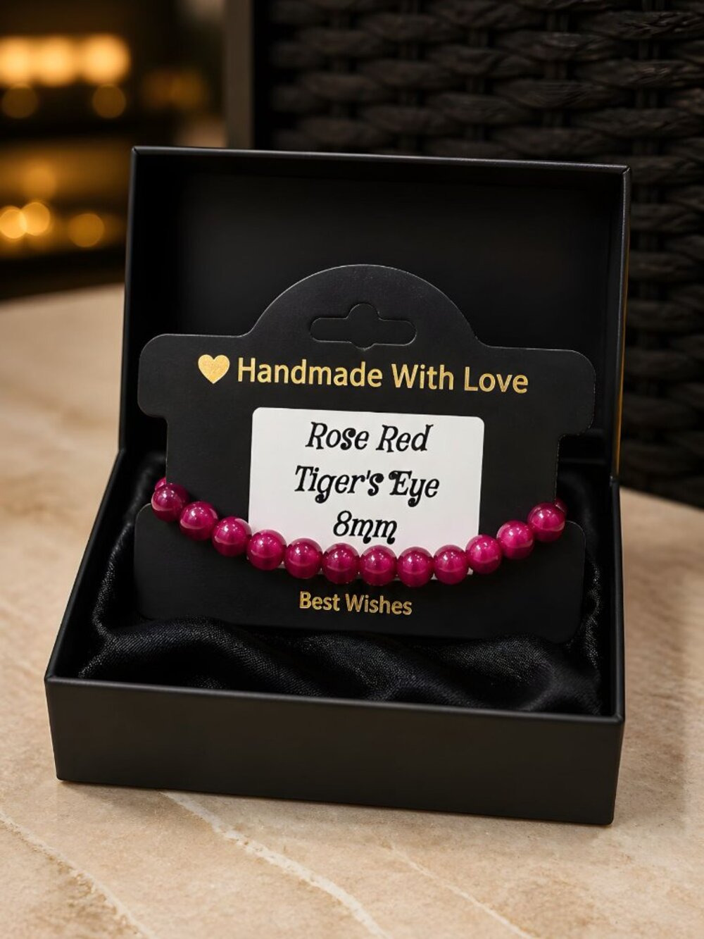 Hand Crafted ✦ Rose Red Tiger’s Eye Bracelet ✦ Strength Confidence & Passion